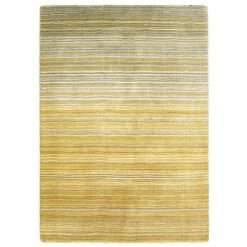 Fine Stripe Modern Wool Rug, 80 x 150cm, Yellow