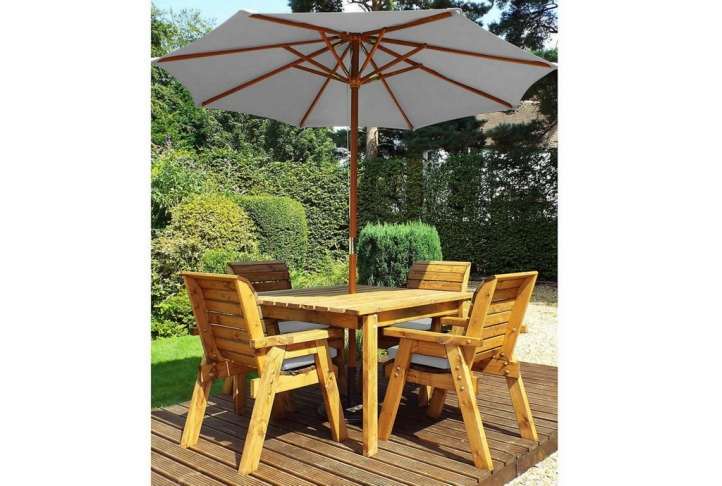 Charles Taylor 4 Seater Garden Dining Set, Grey | Absolute Home