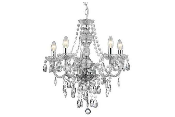 Marie Therese 5 Lamp Clear Finish Chandelier Ceiling Light | Absolute Home