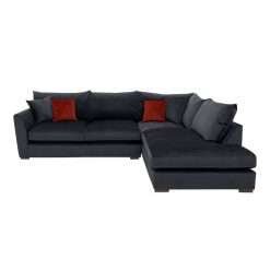 Icon Fabric Right Corner Sofa, Charcoal Velvet Orange
