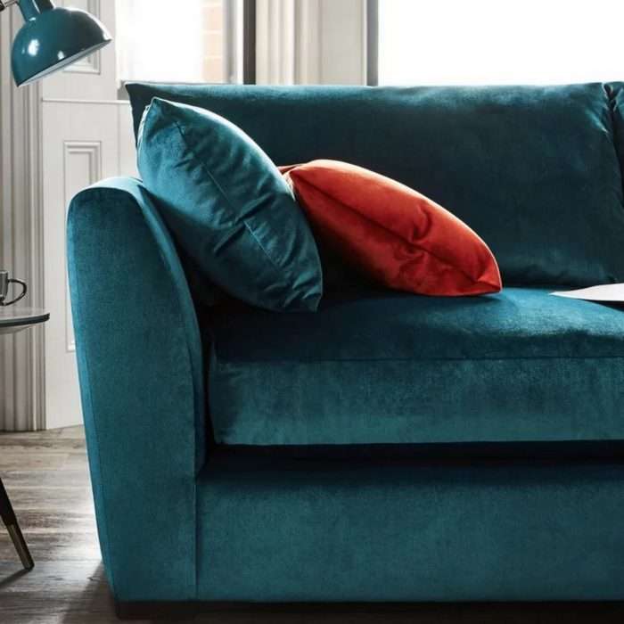 Icon Fabric Right Corner Sofa, Charcoal Velvet Orange