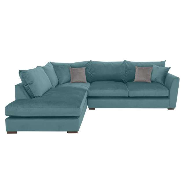 Icon Fabric Left Corner Sofa, Aqua Velvet