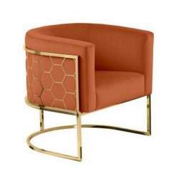 Alveare Tub Chair Brass & Orange