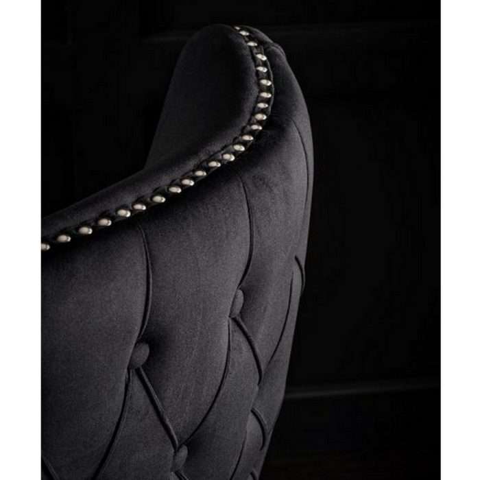 Margonia Armchair Velvet & Deep Button, Black
