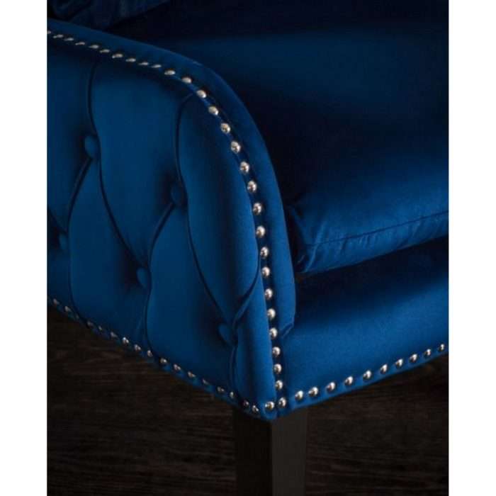 Margonia Armchair Velvet & Deep Button, Ink Blue