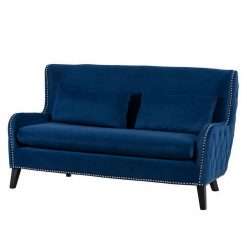 Margonia Two Seat Velvet Sofa - Blue