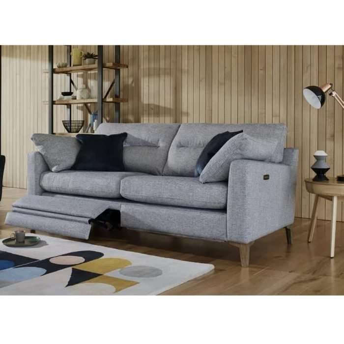 Uniqa 3 Seater Fabric Sofa, Steel Smoke Wood