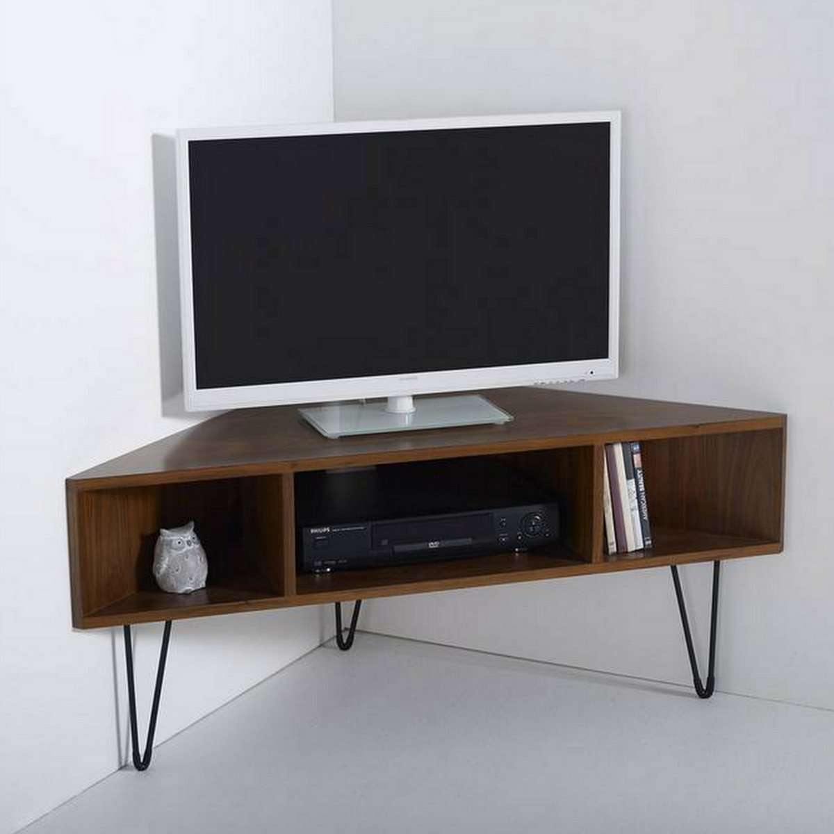Watford Vintage Corner TV Unit, Walnut Veneer Absolute Home