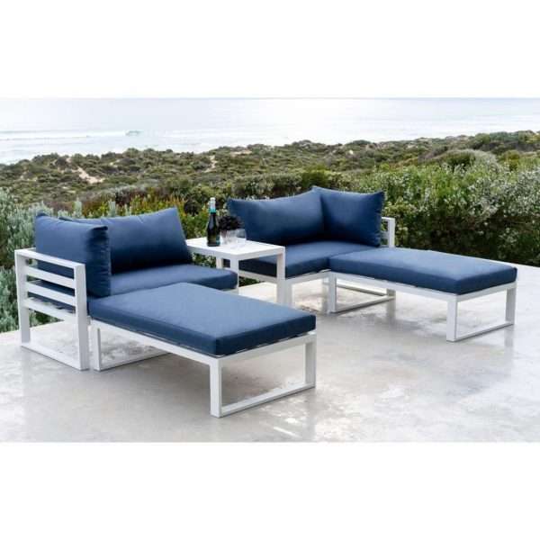 Santorini Blue Lounge Set with Side Cushions