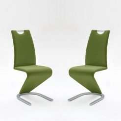 2 x Amado Dining Chair, Olive Faux Leather