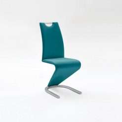 2 x Amado Dining Chair, Blue Faux Leather