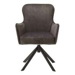 Hexo 360° Swivel Fabric Dining Chair, Cappuccino