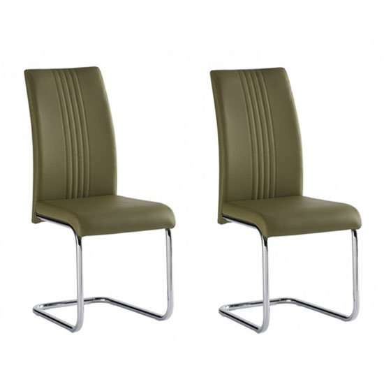 Monaco PU Leather Dining Chairs, Olive Green Absolute Home