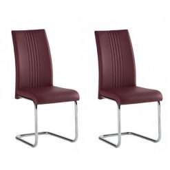 Monaco PU Leather Dining Chairs, Red