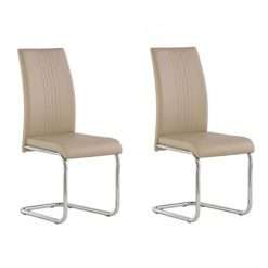 Monaco PU Leather Dining Chairs, Stone