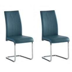 Monaco PU Leather Dining Chairs, Teal
