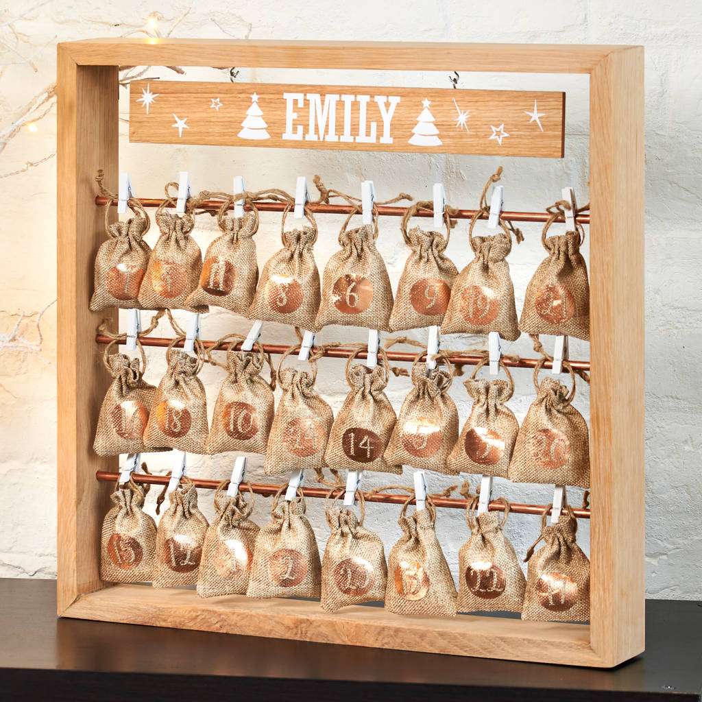 Personalised Wooden Advent Calendar Absolute Home