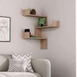 Featured Floating Corner Shelf - Oak
