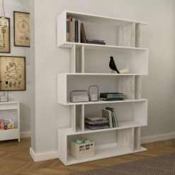 PART Six Shelf Bookcase - White & Antique White