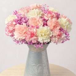 Pink Confetti Carnation & Gypsophila, Letterbox Friendly Bouquet