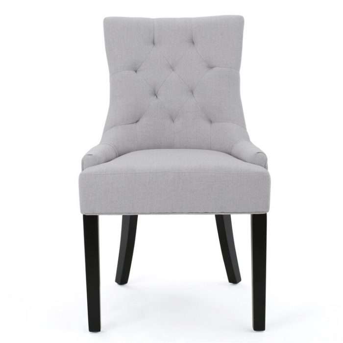 Albertina Tufted Dining Chair, Light Grey (Set of 2)