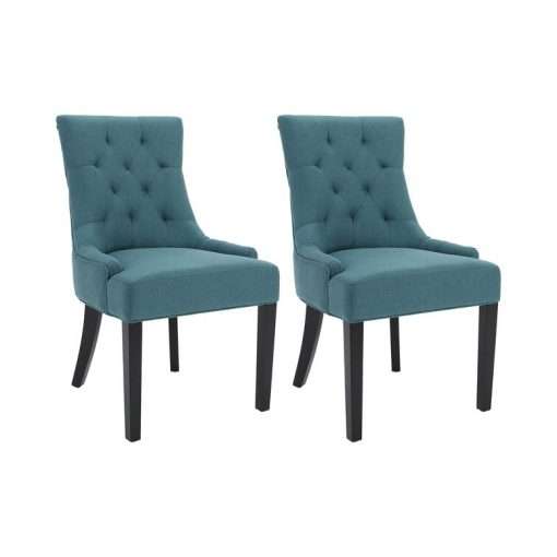 Albertina Tufted Dining Chair, Dark Teal (Set of 2) | Absolute Home