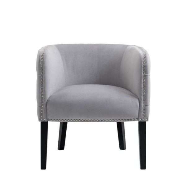 Margonia Velvet Tub Chair - Dove Grey