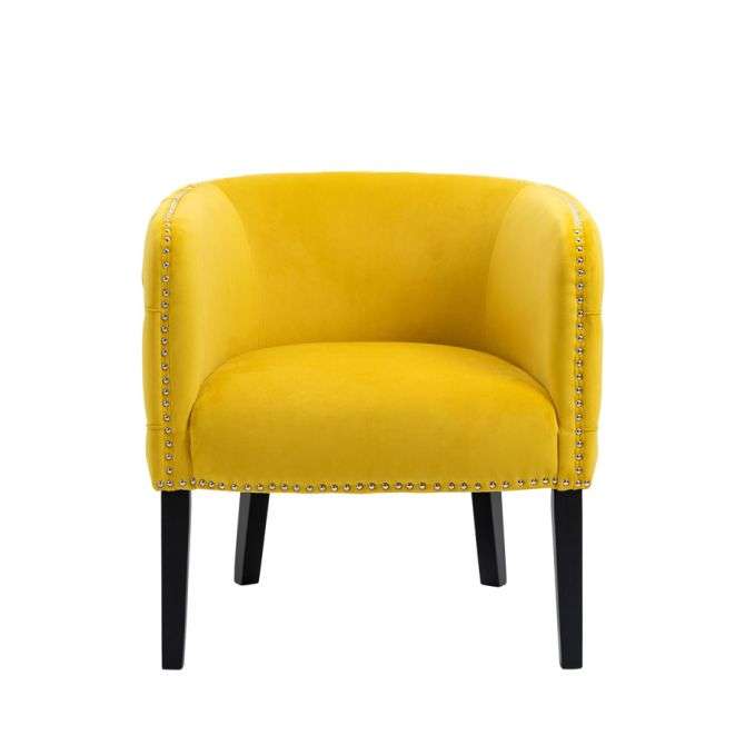 Margonia Velvet Tub Chair - Mustard