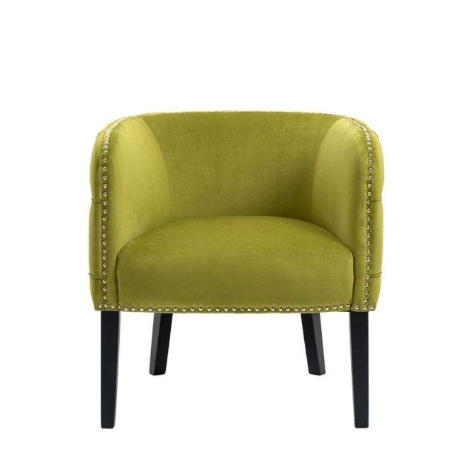 Margonia Velvet Tub Chair - Olive
