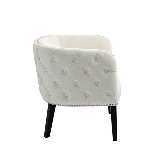 Margonia Velvet Tub Chair - Sand White