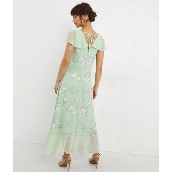 Joanna Hope Embroidered Frill Dress, Apple Green