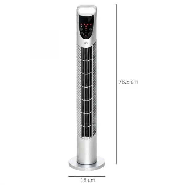 HOMCOM Tower Fan, 3 Speed, 3 Wind, 40w Remote - White