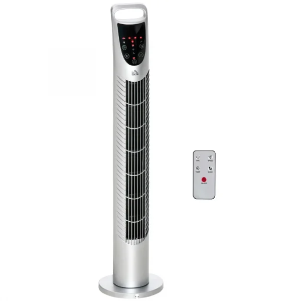 HOMCOM Tower Fan, 3 Speed, 3 Wind, 40w Remote - White