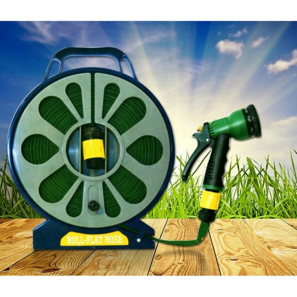 50ft Garden Flat Hose & Spray Nozzle - Just £9.99 - Save 75%