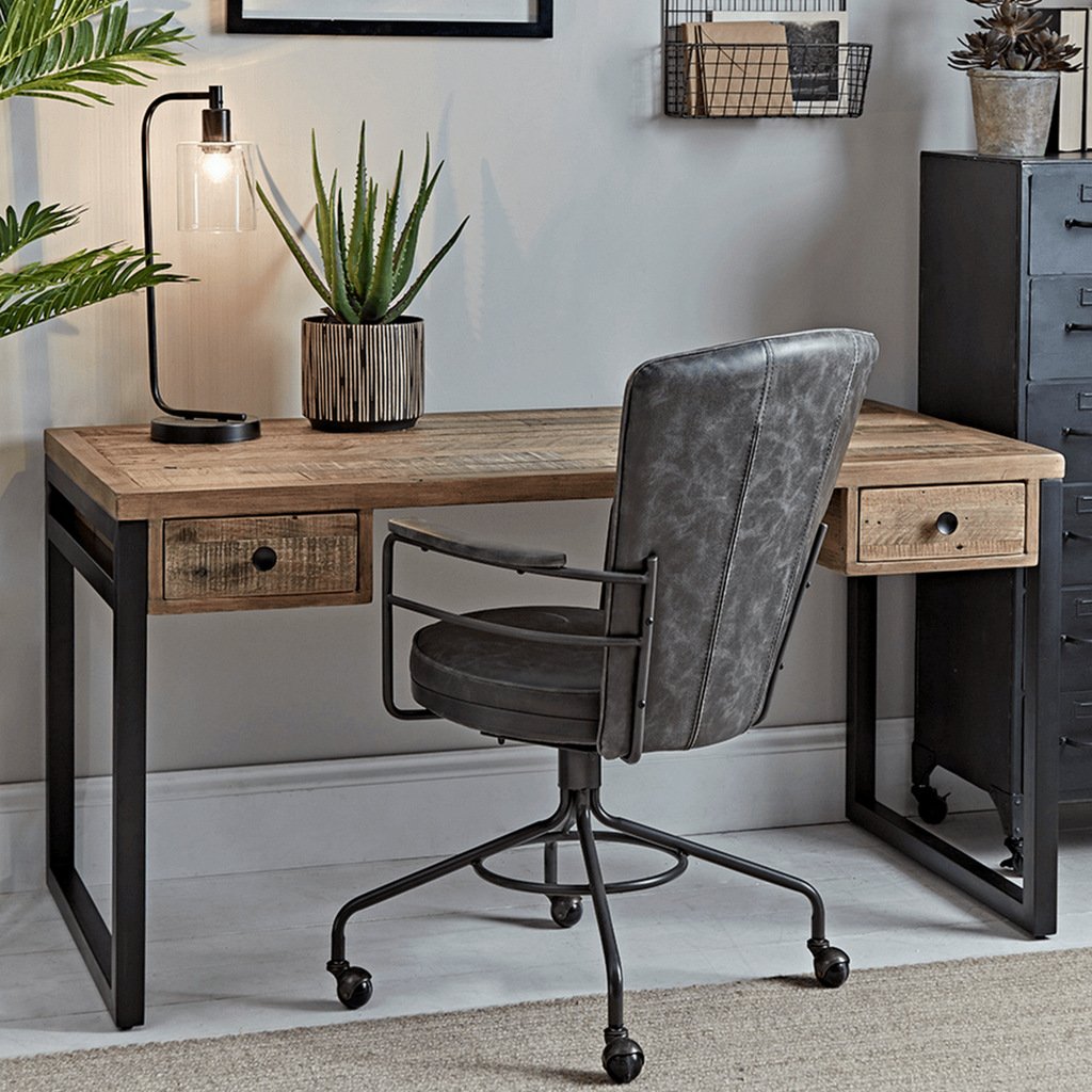 Loft Reclaimed Wood and Iron 140cm Desk | Absolute Home