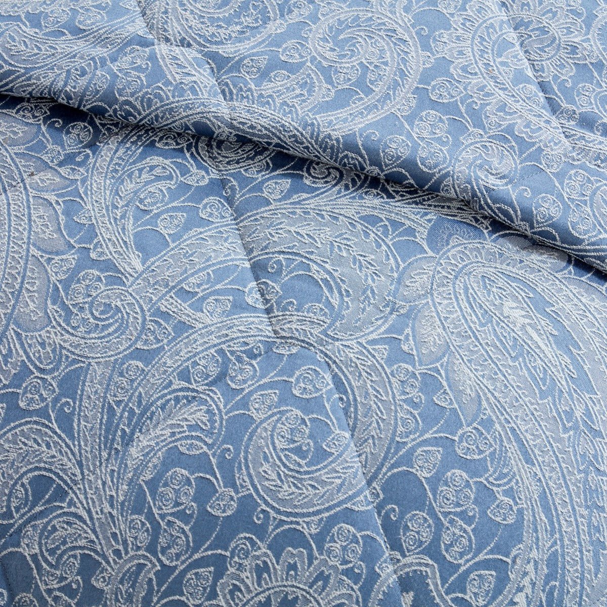 Paisley Chambray Blue Luxury Cotton Rich Jacquard Duvet Cover ...