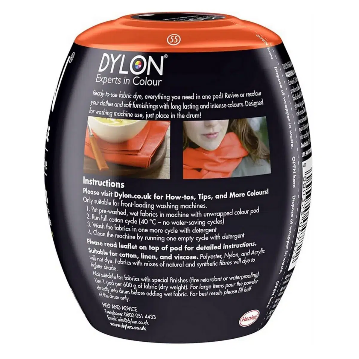 Dylon Fresh Orange Fabric Dye Pod 350g